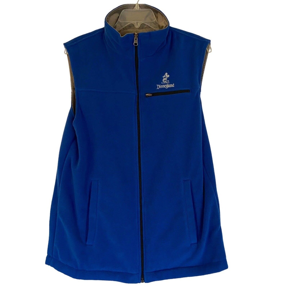Disney Parks Men’s Reversible Fleece Vest Size S Gray Blue - Picture 5 of 10